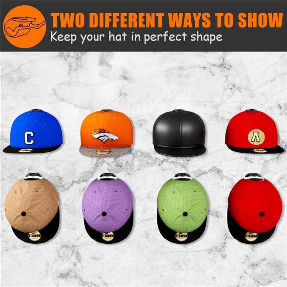 24 Pack Adhesive Hat Hooks for Wall, Strong Hat Rack for Baseball Caps - Picture 2 of 7